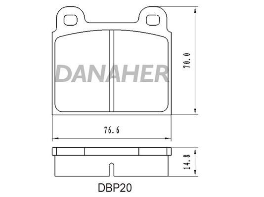 Danaher DBP20 Brake Pad Set, disc brake DBP20: Buy near me in Poland at 2407.PL - Good price!