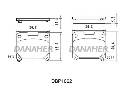 Danaher DBP1062 Гальмівні колодки, комплект DBP1062: Купити у Польщі - Добра ціна на 2407.PL!