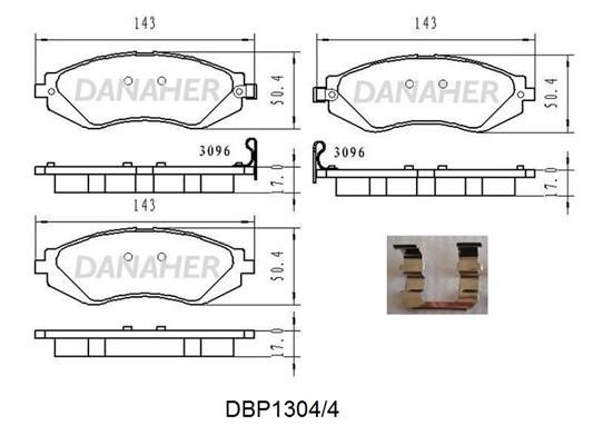 Danaher DBP1304/4 Front disc brake pads, set DBP13044: Buy near me in Poland at 2407.PL - Good price!