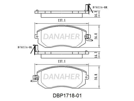 Danaher DBP1718-01 Тормозные колодки дисковые, комплект DBP171801: Отличная цена - Купить в Польше на 2407.PL!