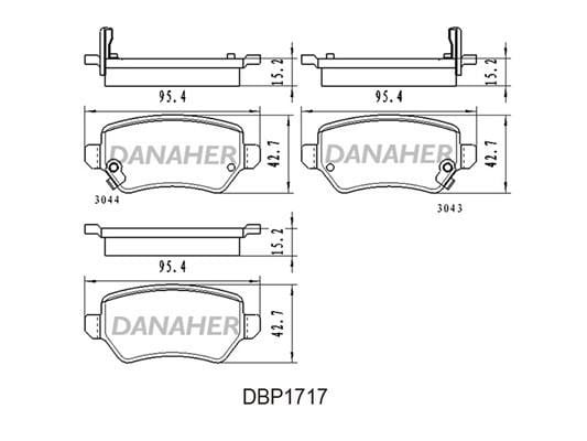 Danaher DBP1717 Тормозные колодки дисковые, комплект DBP1717: Отличная цена - Купить в Польше на 2407.PL!