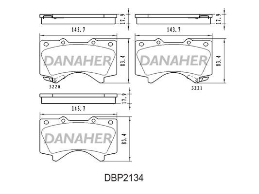 Danaher DBP2134 Тормозные колодки дисковые, комплект DBP2134: Отличная цена - Купить в Польше на 2407.PL!