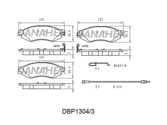 Danaher DBP1304/3 Тормозные колодки дисковые, комплект DBP13043: Отличная цена - Купить в Польше на 2407.PL!