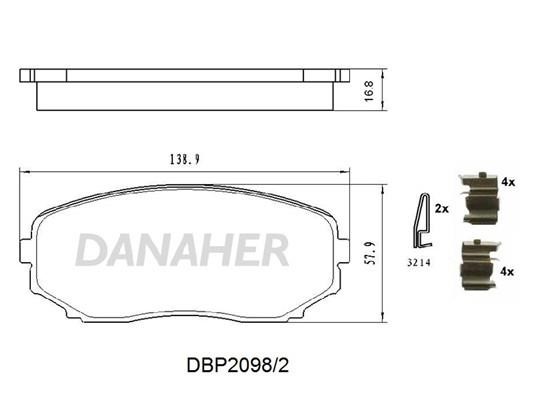 Danaher DBP2098/2 Brake Pad Set, disc brake DBP20982: Buy near me in Poland at 2407.PL - Good price!