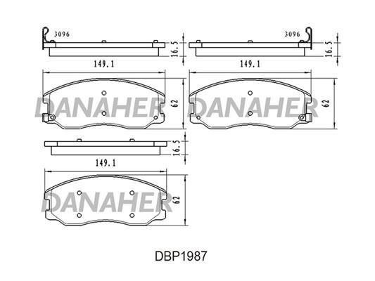 Danaher DBP1987 Brake Pad Set, disc brake DBP1987: Buy near me in Poland at 2407.PL - Good price!