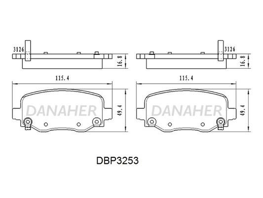 Danaher DBP3253 Klocki hamulcowe, zestaw DBP3253: Dobra cena w Polsce na 2407.PL - Kup Teraz!