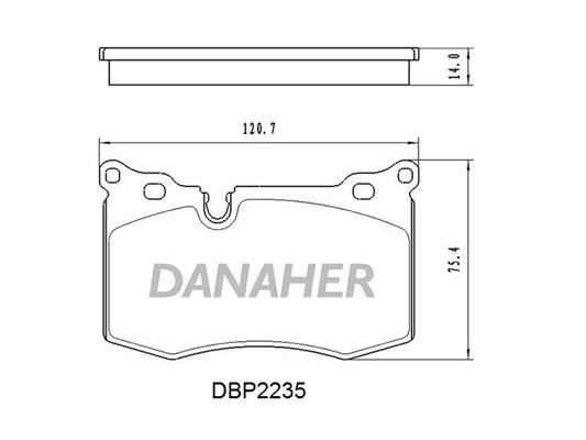 Danaher DBP2235 Гальмівні колодки, комплект DBP2235: Приваблива ціна - Купити у Польщі на 2407.PL!