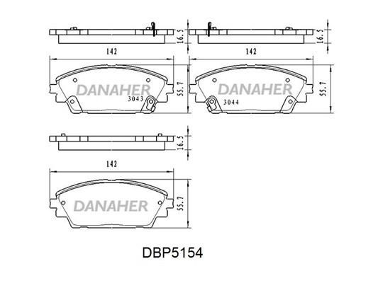 Danaher DBP5154 Тормозные колодки дисковые, комплект DBP5154: Отличная цена - Купить в Польше на 2407.PL!
