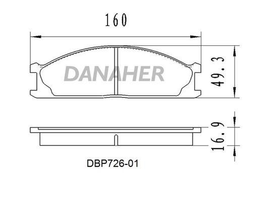 Danaher DBP726-01 Brake Pad Set, disc brake DBP72601: Buy near me at 2407.PL in Poland at an Affordable price!