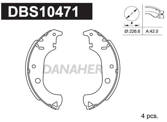 Danaher DBS10471 Колодки гальмівні барабанні, комплект DBS10471: Приваблива ціна - Купити у Польщі на 2407.PL!