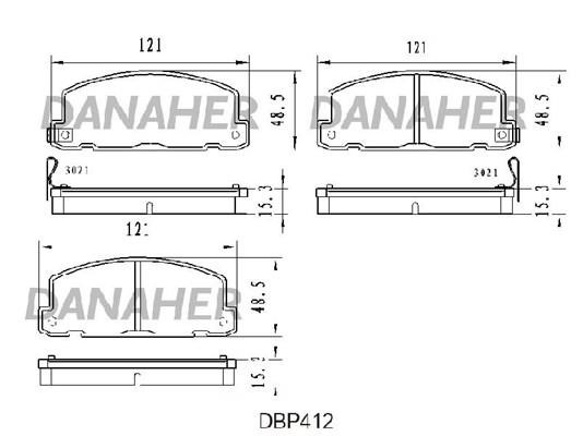 Danaher DBP412 Brake Pad Set, disc brake DBP412: Buy near me in Poland at 2407.PL - Good price!