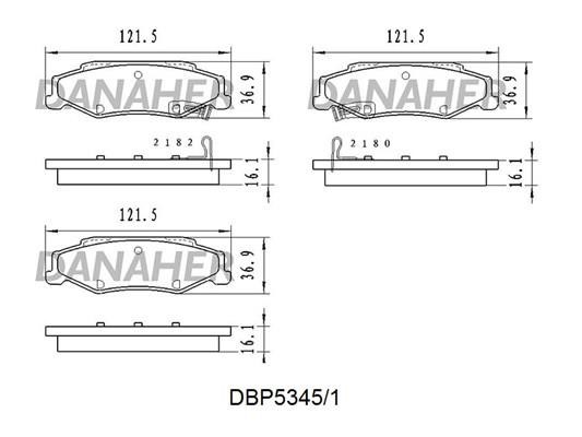 Danaher DBP5345/1 Rear disc brake pads, set DBP53451: Buy near me at 2407.PL in Poland at an Affordable price!