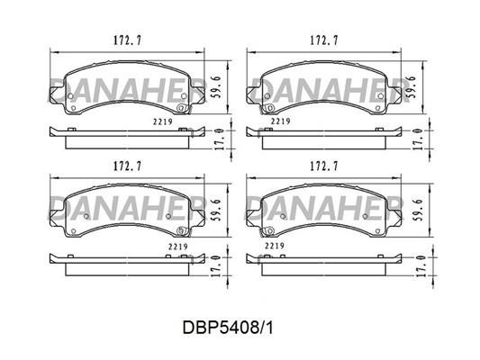 Danaher DBP5408/1 Тормозные колодки дисковые задние, комплект DBP54081: Отличная цена - Купить в Польше на 2407.PL!