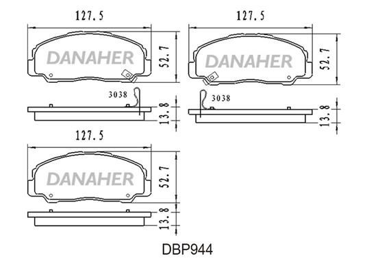 Danaher DBP944 Brake Pad Set, disc brake DBP944: Buy near me in Poland at 2407.PL - Good price!