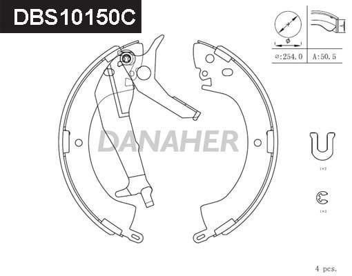 Danaher DBS10150C Brake shoe set DBS10150C: Buy near me in Poland at 2407.PL - Good price!