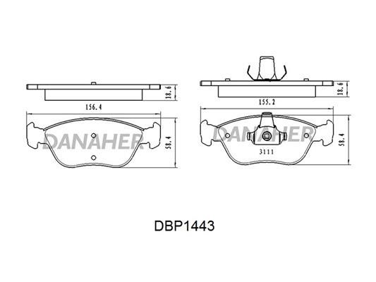 Danaher DBP1443 Тормозные колодки дисковые, комплект DBP1443: Отличная цена - Купить в Польше на 2407.PL!