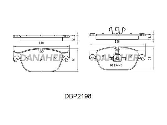 Danaher DBP2198 Brake Pad Set, disc brake DBP2198: Buy near me in Poland at 2407.PL - Good price!