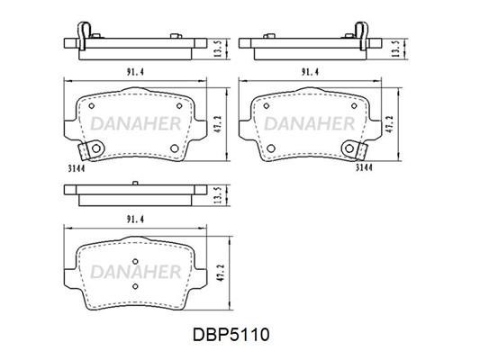 Danaher DBP5110 Тормозные колодки дисковые передние, комплект DBP5110: Купить в Польше - Отличная цена на 2407.PL!