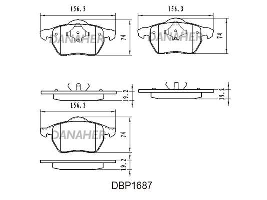 Danaher DBP1687 Тормозные колодки дисковые, комплект DBP1687: Отличная цена - Купить в Польше на 2407.PL!