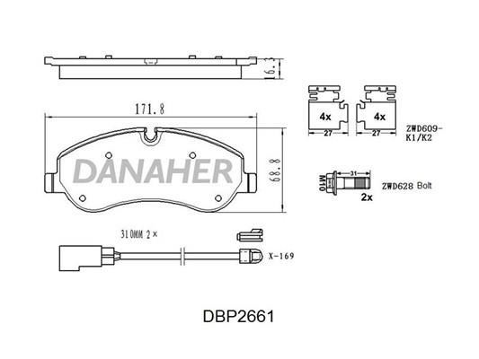 Danaher DBP2661 Тормозные колодки дисковые, комплект DBP2661: Отличная цена - Купить в Польше на 2407.PL!