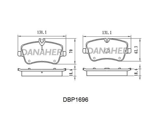 Danaher DBP1696 Brake Pad Set, disc brake DBP1696: Buy near me in Poland at 2407.PL - Good price!