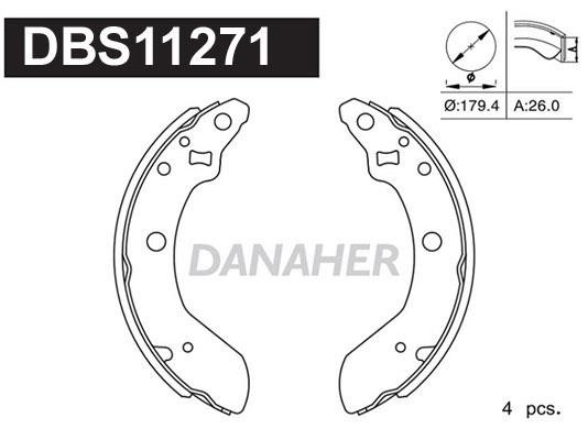 Danaher DBS11271 Колодки тормозные барабанные, комплект DBS11271: Отличная цена - Купить в Польше на 2407.PL!