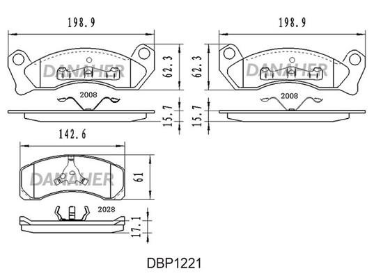 Danaher DBP1221 Brake Pad Set, disc brake DBP1221: Buy near me in Poland at 2407.PL - Good price!