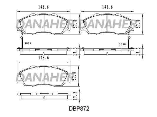 Danaher DBP872 Тормозные колодки дисковые, комплект DBP872: Отличная цена - Купить в Польше на 2407.PL!