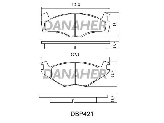 Danaher DBP421 Гальмівні колодки, комплект DBP421: Приваблива ціна - Купити у Польщі на 2407.PL!