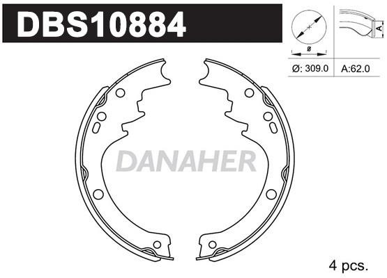 Danaher DBS10884 Колодки гальмівні барабанні, комплект DBS10884: Приваблива ціна - Купити у Польщі на 2407.PL!