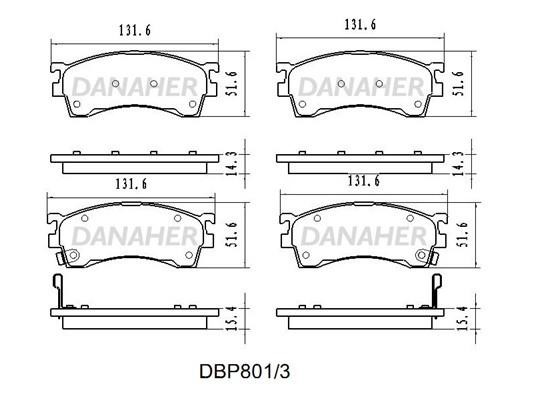Danaher DBP801/3 Тормозные колодки дисковые, комплект DBP8013: Отличная цена - Купить в Польше на 2407.PL!