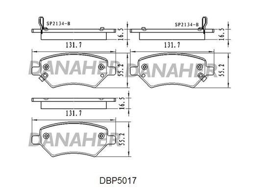 Danaher DBP5017 Brake Pad Set, disc brake DBP5017: Buy near me in Poland at 2407.PL - Good price!