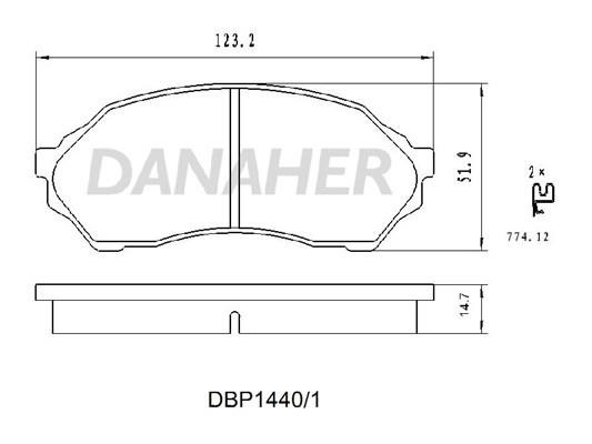 Danaher DBP1440/1 Brake Pad Set, disc brake DBP14401: Buy near me in Poland at 2407.PL - Good price!