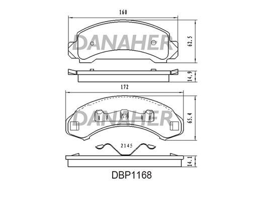 Danaher DBP1168 Brake Pad Set, disc brake DBP1168: Buy near me in Poland at 2407.PL - Good price!