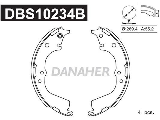 Danaher DBS10234B Brake shoe set DBS10234B: Buy near me in Poland at 2407.PL - Good price!