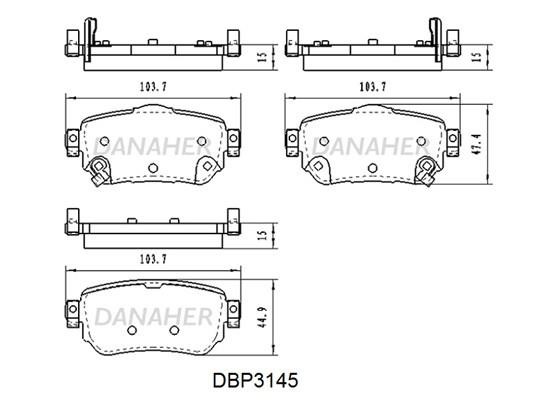 Danaher DBP3145 Brake Pad Set, disc brake DBP3145: Buy near me in Poland at 2407.PL - Good price!