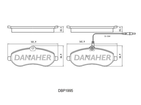 Danaher DBP1995 Brake Pad Set, disc brake DBP1995: Buy near me in Poland at 2407.PL - Good price!