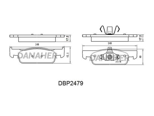 Danaher DBP2479 Тормозные колодки дисковые, комплект DBP2479: Отличная цена - Купить в Польше на 2407.PL!