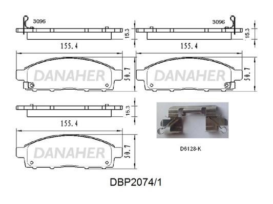 Danaher DBP2074/1 Гальмівні колодки, комплект DBP20741: Приваблива ціна - Купити у Польщі на 2407.PL!