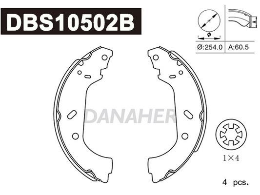 Danaher DBS10502B Колодки тормозные барабанные, комплект DBS10502B: Отличная цена - Купить в Польше на 2407.PL!