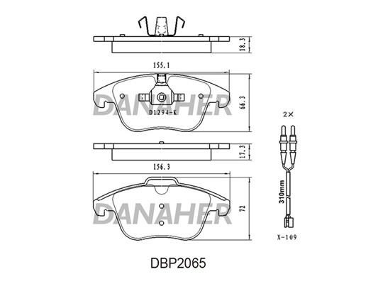 Danaher DBP2065 Тормозные колодки дисковые, комплект DBP2065: Отличная цена - Купить в Польше на 2407.PL!