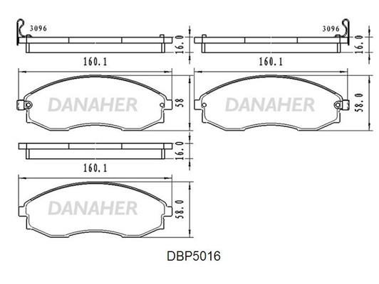 Danaher DBP5016 Гальмівні колодки, комплект DBP5016: Приваблива ціна - Купити у Польщі на 2407.PL!