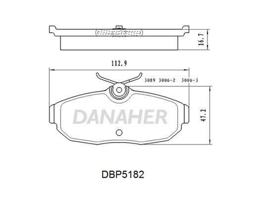 Danaher DBP5182 Rear disc brake pads, set DBP5182: Buy near me in Poland at 2407.PL - Good price!