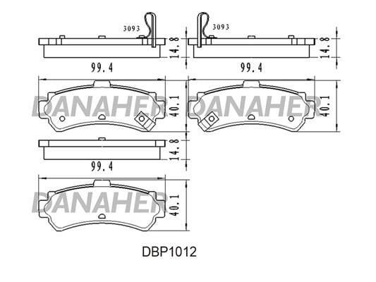Danaher DBP1012 Тормозные колодки дисковые, комплект DBP1012: Отличная цена - Купить в Польше на 2407.PL!
