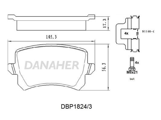 Danaher DBP1824/3 Тормозные колодки дисковые, комплект DBP18243: Отличная цена - Купить в Польше на 2407.PL!