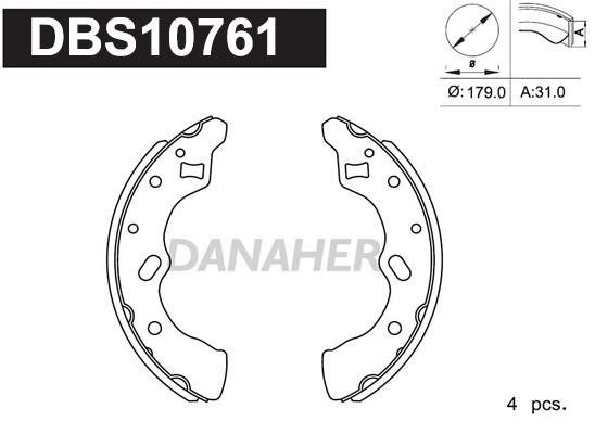 Danaher DBS10761 Колодки тормозные барабанные, комплект DBS10761: Купить в Польше - Отличная цена на 2407.PL!
