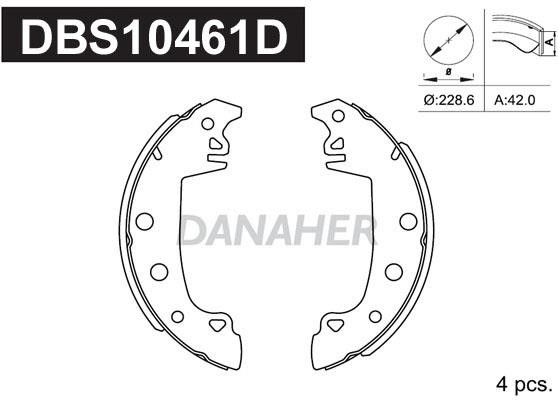 Danaher DBS10461D Колодки гальмівні барабанні, комплект DBS10461D: Приваблива ціна - Купити у Польщі на 2407.PL!