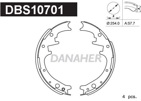Danaher DBS10701 Колодки тормозные барабанные, комплект DBS10701: Отличная цена - Купить в Польше на 2407.PL!