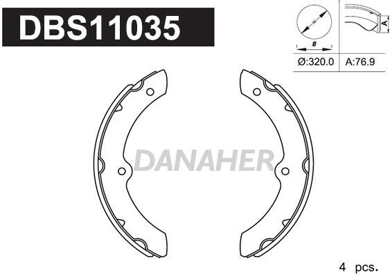 Danaher DBS11035 Колодки тормозные барабанные, комплект DBS11035: Отличная цена - Купить в Польше на 2407.PL!