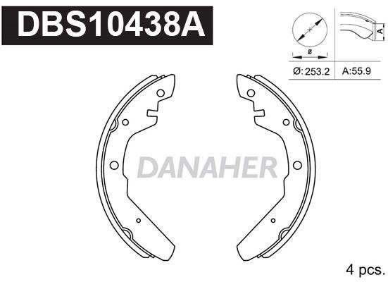 Danaher DBS10438A Колодки гальмівні барабанні, комплект DBS10438A: Приваблива ціна - Купити у Польщі на 2407.PL!